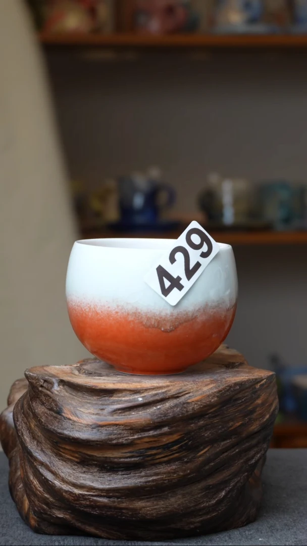 杯子陶429景德镇手创颜色釉杯（食品级）带冰裂纹