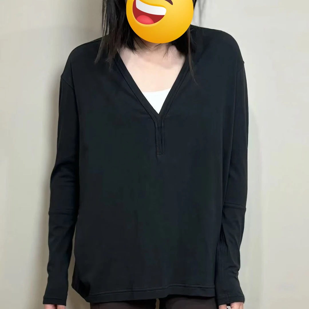 lululemon/露露乐蒙 Back In Action V-Neck LS V领匹马棉长袖T恤