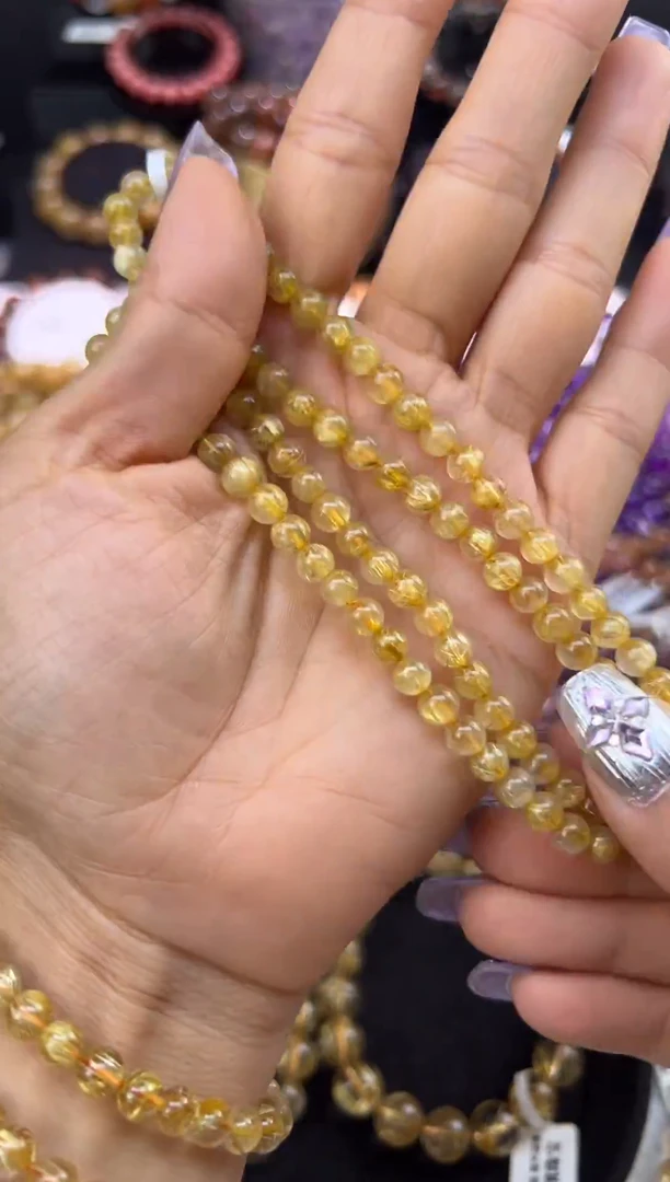 未镶嵌手串水晶金发晶三圈5.8mm