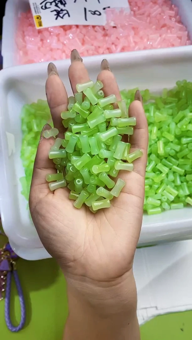 玻璃A97竹节100个春天绿