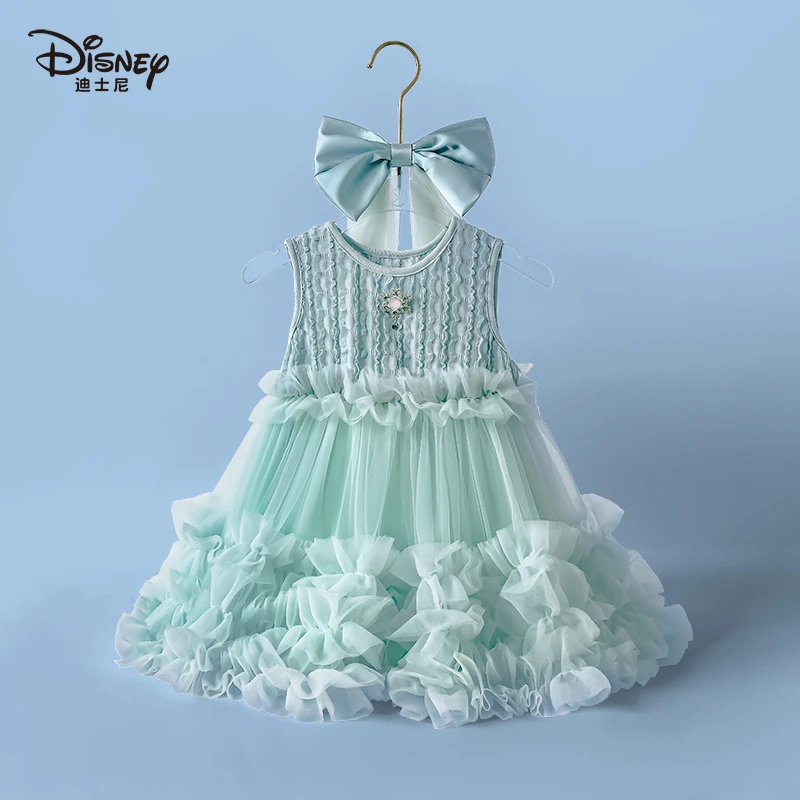 【YC】Disney/迪士尼无袖背心裙软纱亮片蓬蓬裙P2516