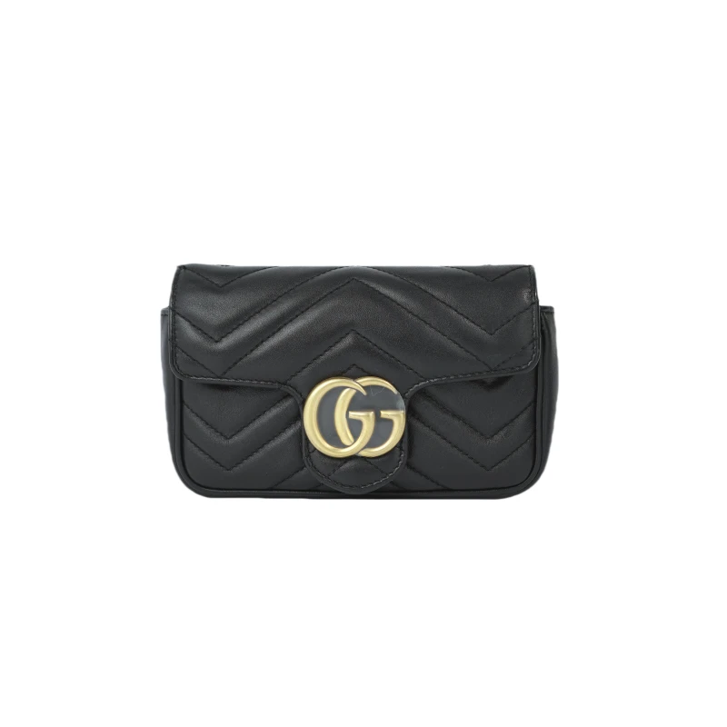 99新 GUCCI/古驰 GG Marmont 双G马蒙 超mini 红金/白金/黑金