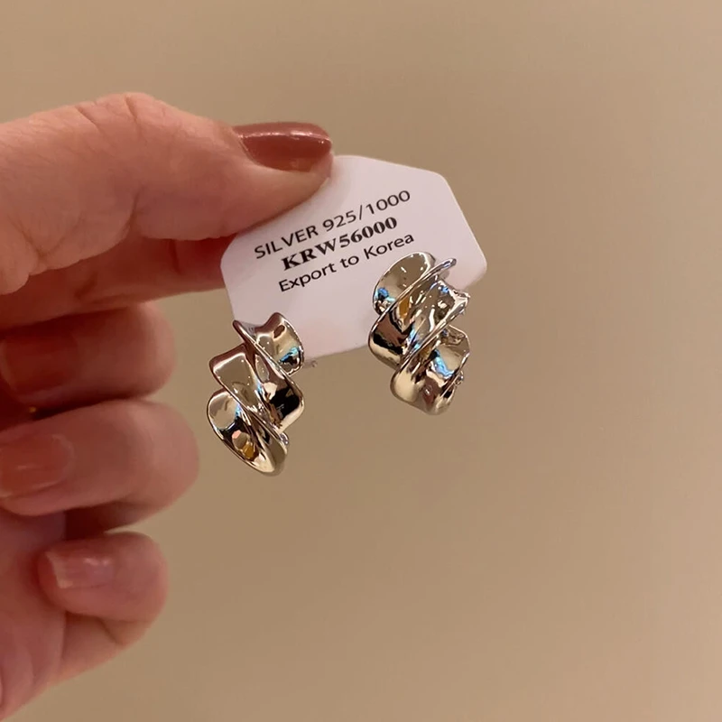 铜合金耳饰 冷淡风螺旋耳钉轻奢高级感气质小众独特2025新款爆款