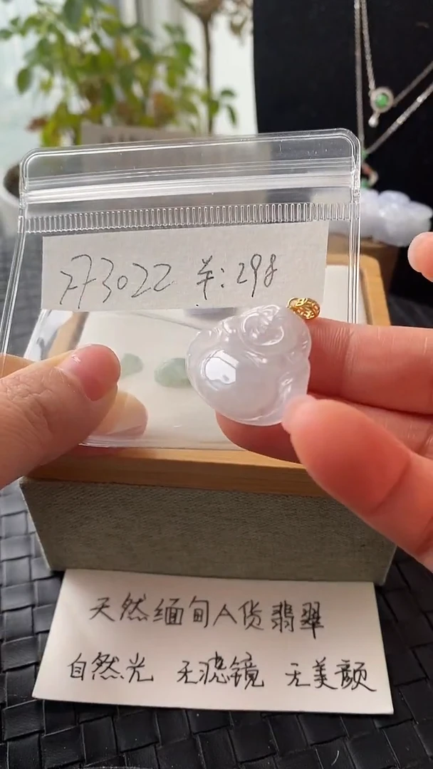 吊坠(不含链)银S925镶嵌翡翠FF3022