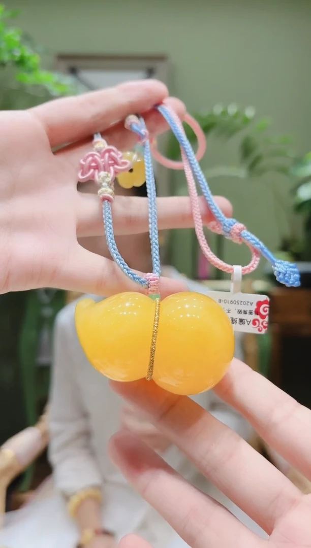 蜜蜡颈饰未镶嵌?***?蜜蜡葫芦项链A0910-8