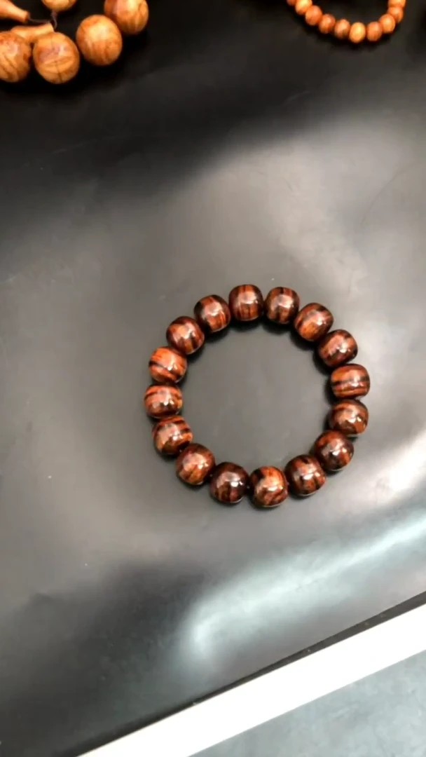 手串/手链黄花梨/降香黄檀海黄野生紫油梨1314虎皮纹手串