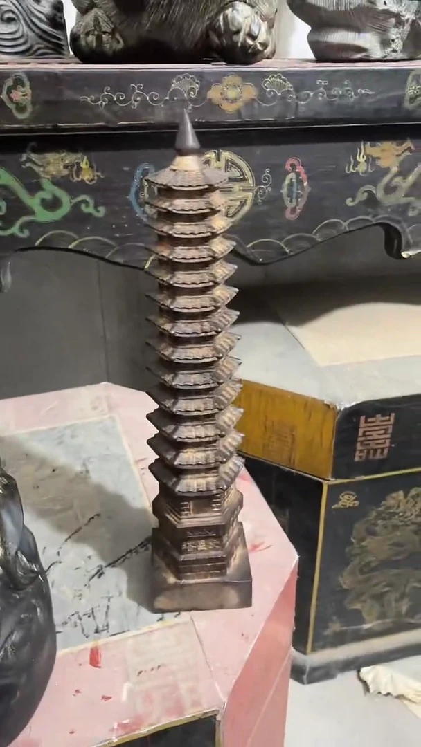 【闪购商品】木木雕新年快乐香木摆件