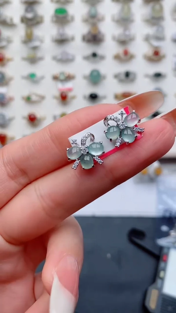 银S925镶嵌戒指翡翠...