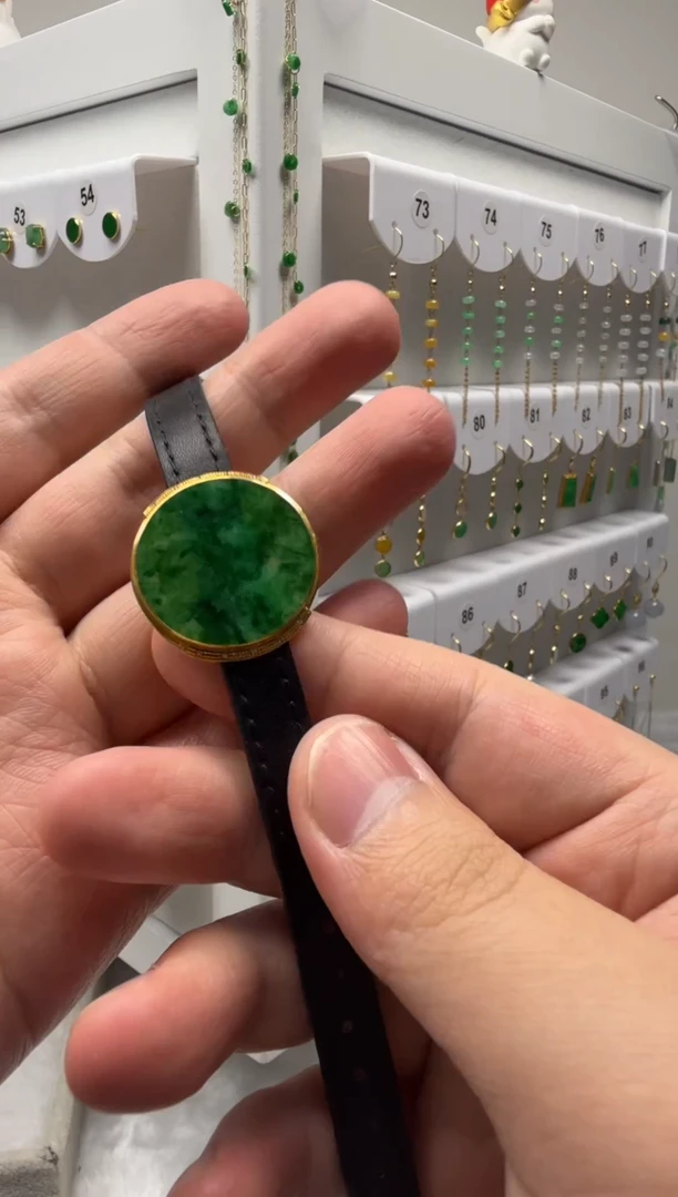 18K金镶嵌手链翡翠缅甸天然翡翠a货