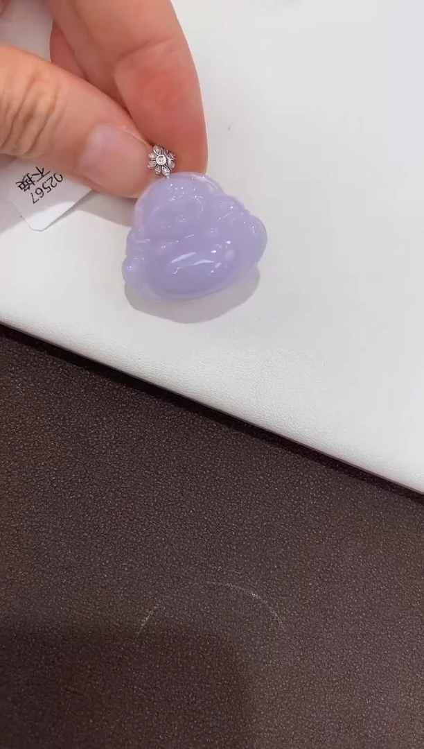 翡翠18K金镶嵌吊坠(赠链)天然缅甸A货翡翠