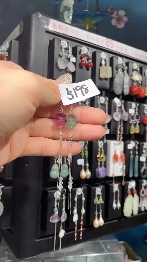 银S925镶嵌耳饰紫晶喜欢拍