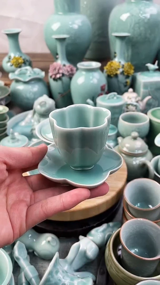 【闪购商品】1杯1托 福利款 慧仙青瓷 瓷器