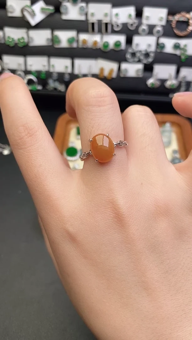 银S925镶嵌戒指翡翠0