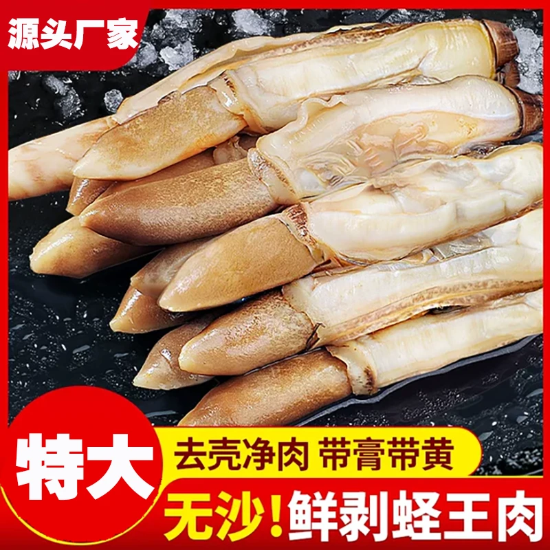 【特大带膏带黄】新鲜速冻去壳无沙囊蛏王肉 现剥竹节蛏 肉质肥美
