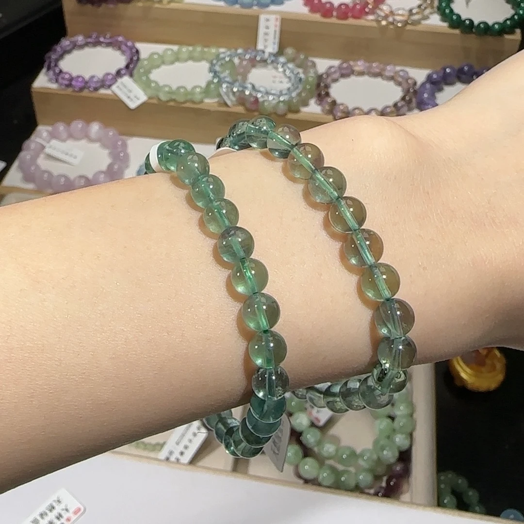 绿萤石单圈手串6.5mm+  保真保天然 【多样化发其一】