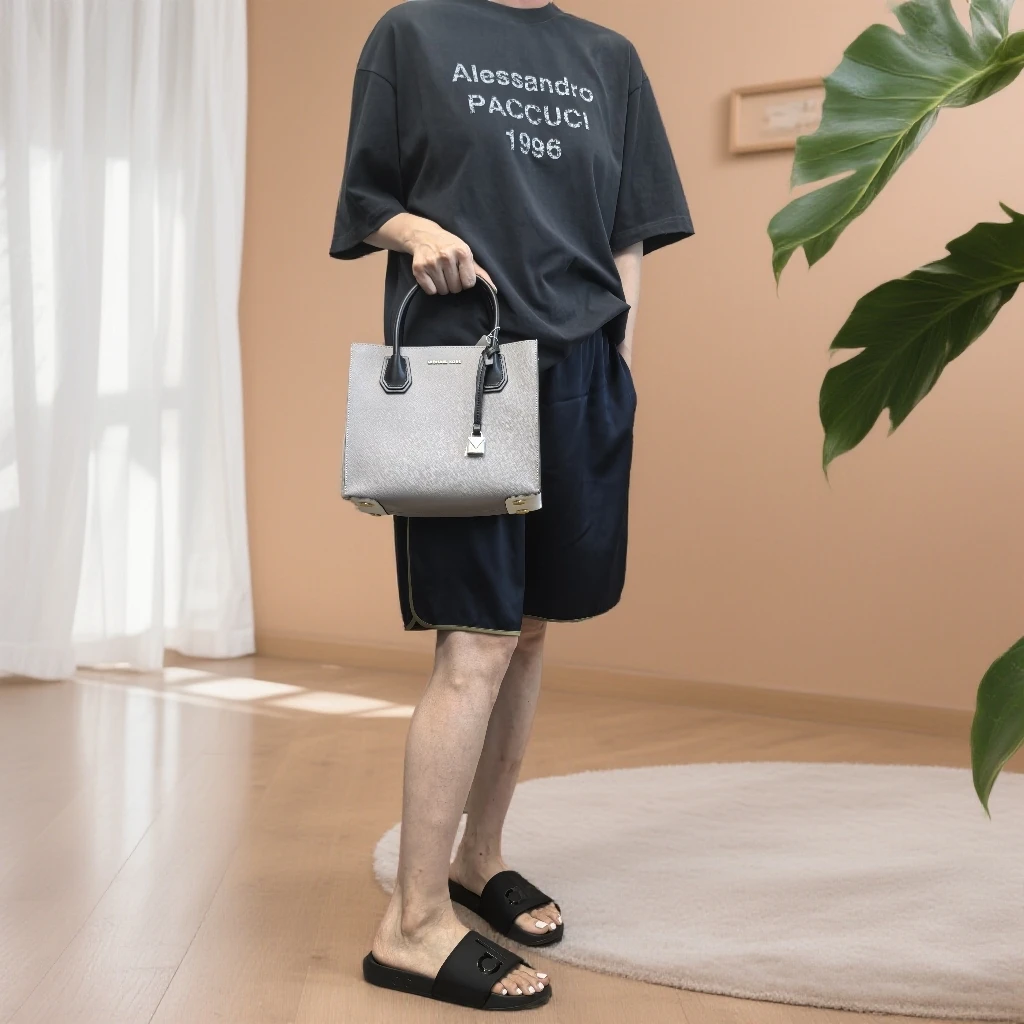 灰色风琴包单肩斜跨手提包/底长/a6885