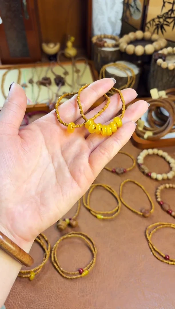 手串桃核古桃坊  竹节七宝福禄