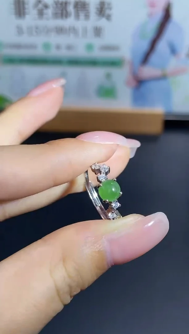 颈饰银S925镶嵌翡翠天然翡翠A货37