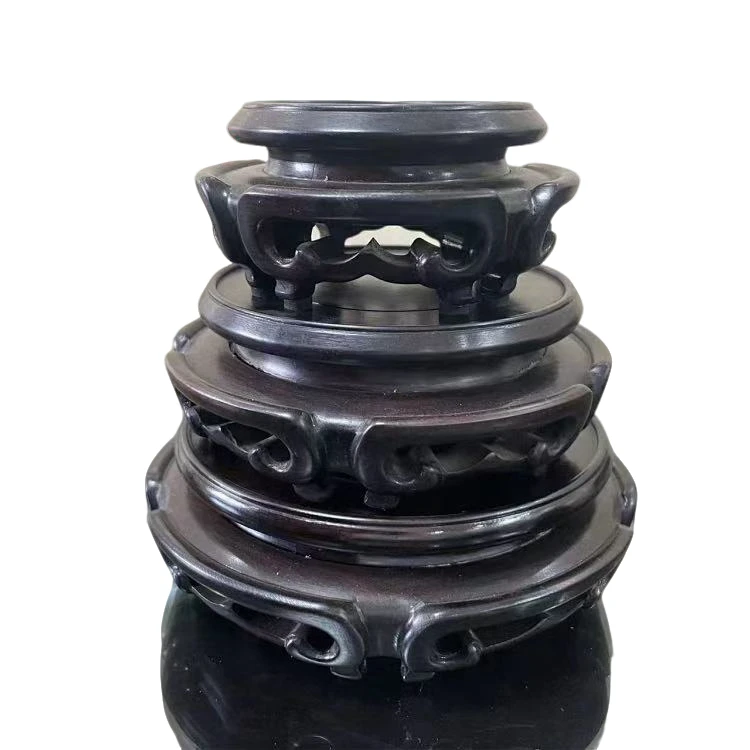 D31　紫光檀圆边底座家用黑色创意