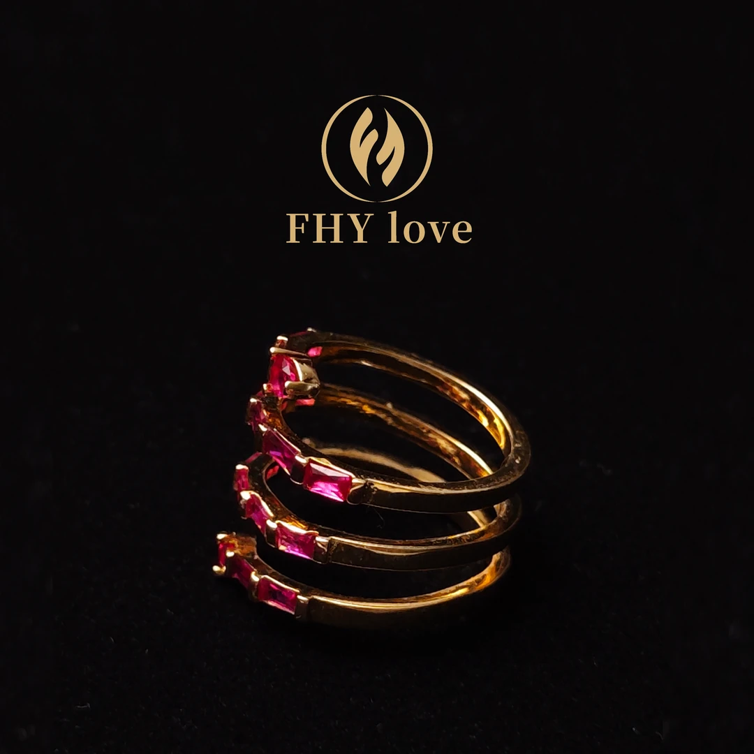 FHYlove 铜合金锆石戒指 [粉黛佳人]新款时尚轻奢小众戒指RBR1264