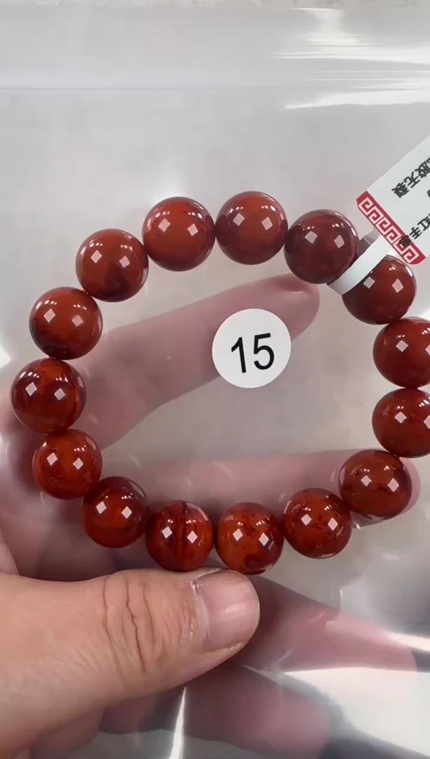 未镶嵌手串南红玛瑙原矿无优化无胶裂牛血妖火焰12.5+