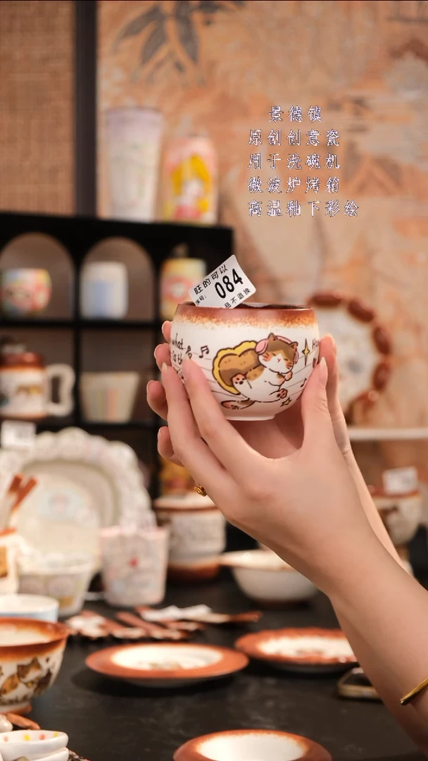 摆件景德镇手工手绘设计师款