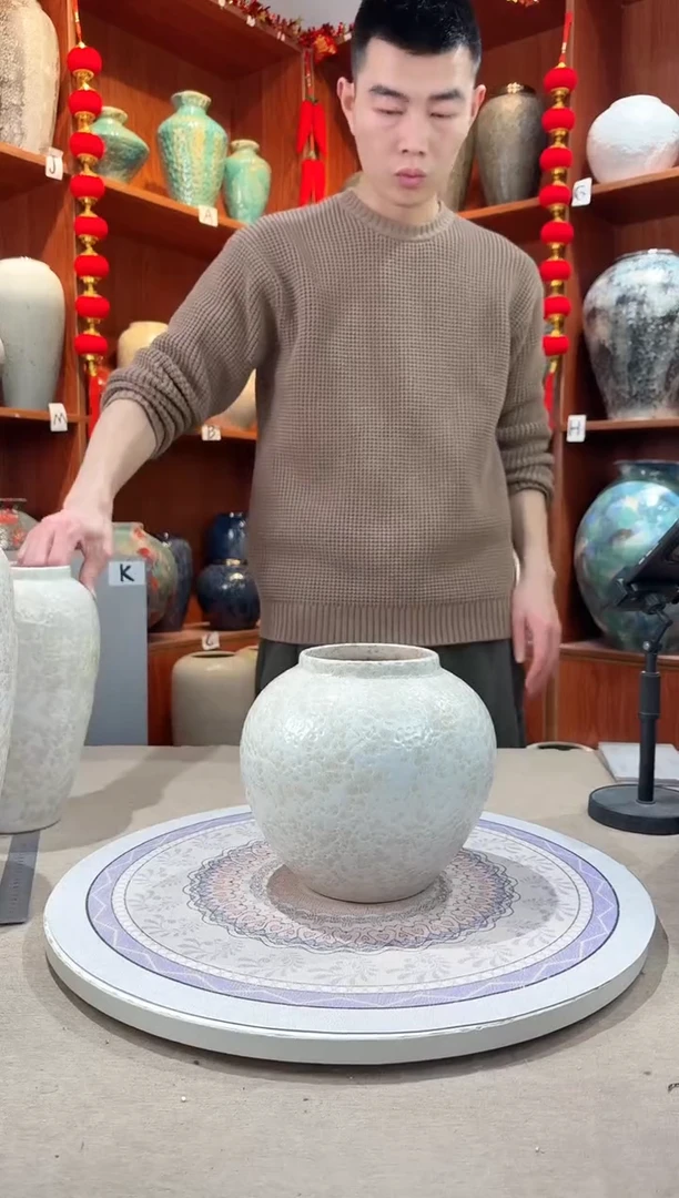 【闪购商品】瓶陶瓷花瓶 无花 茶白小号