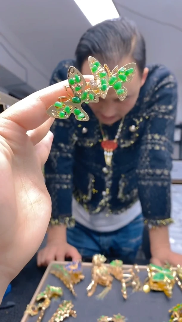 【闪购商品】翡翠耳饰合金027翡翠发簪