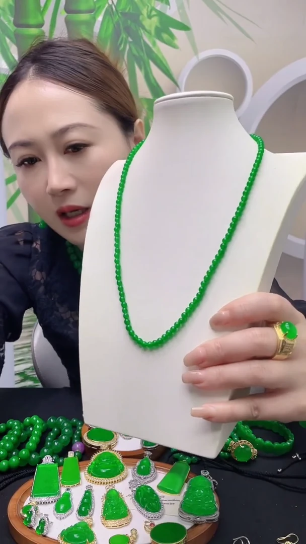项链银S925镶嵌翡翠D02