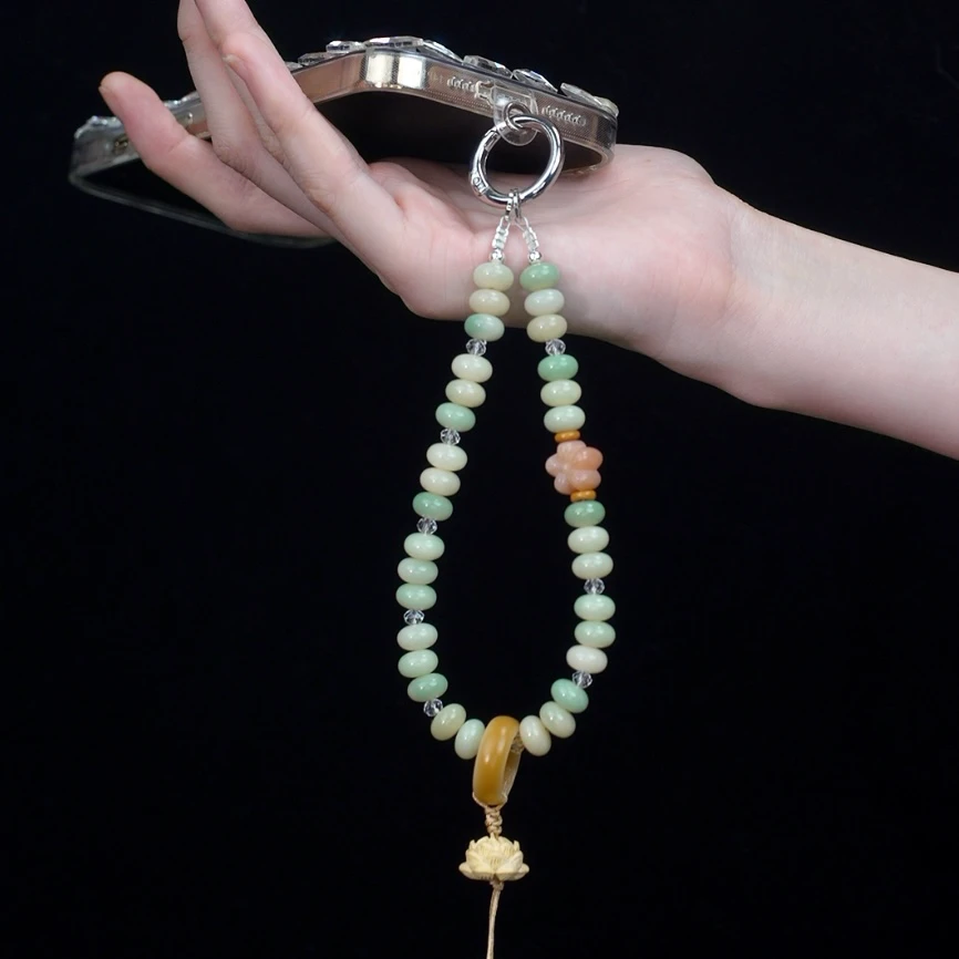 XX292【青莲】手机链挂饰奢华高级感水菩提珠子手链条挂绳带夹