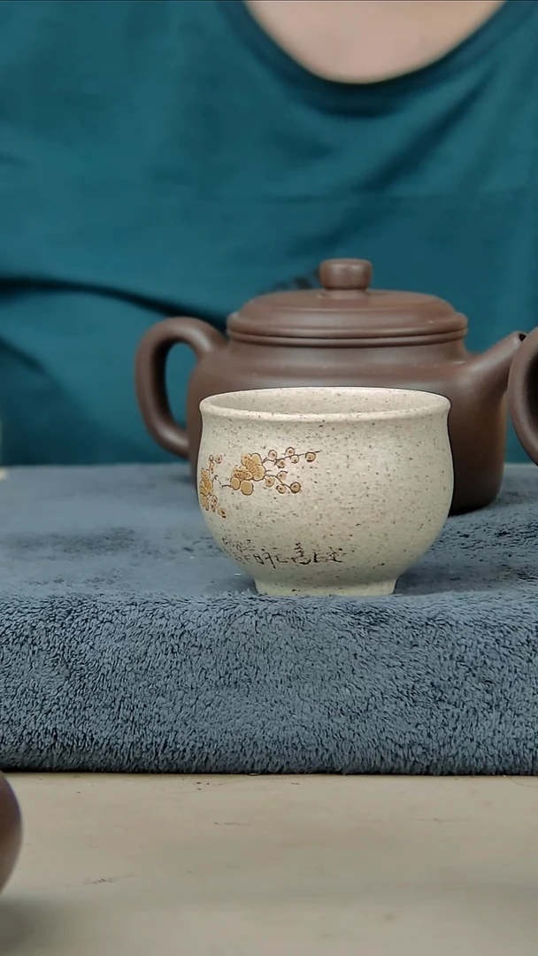 茶壶紫砂100白玉段杯子