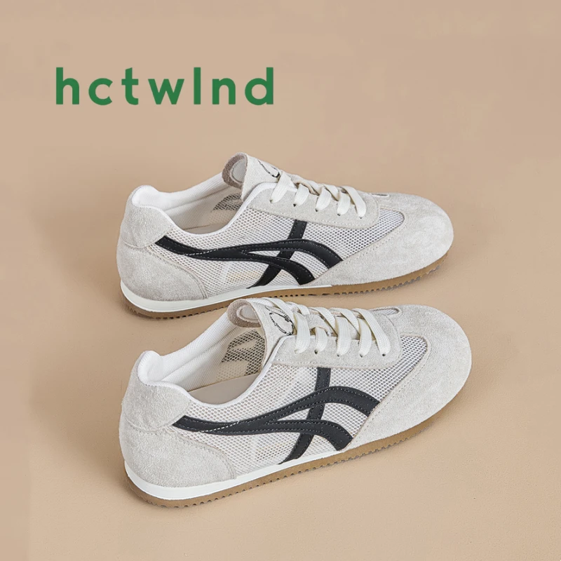 热风百搭网面透气德训鞋女2025新款夏季薄款小白鞋平底透气运动鞋