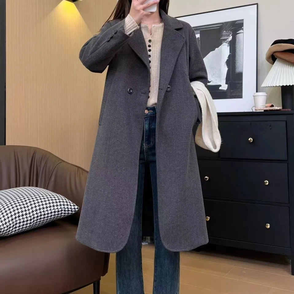 （现货）秋季新款韩版休闲时尚洋气保暖加棉加厚风衣-86533