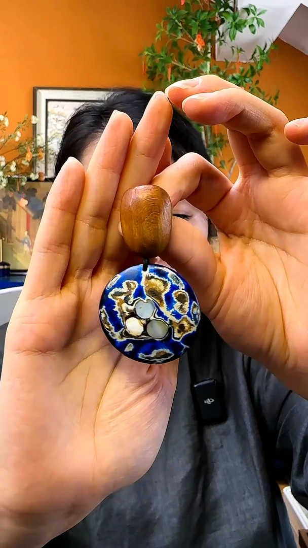 纯铜925银无蓝色花纹木耳钉