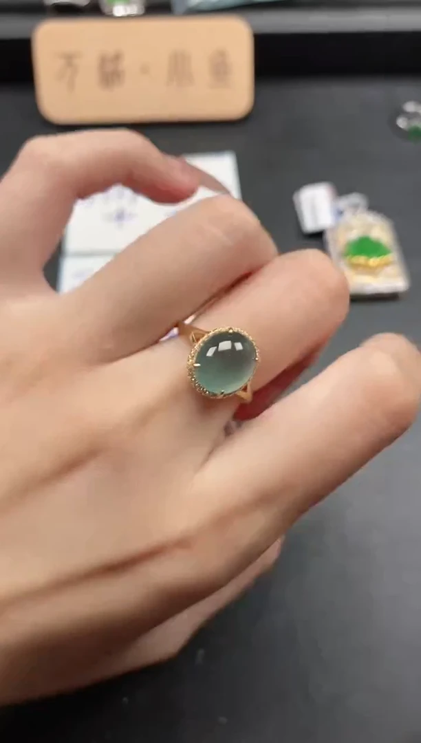 银S925镶嵌戒指翡翠15511