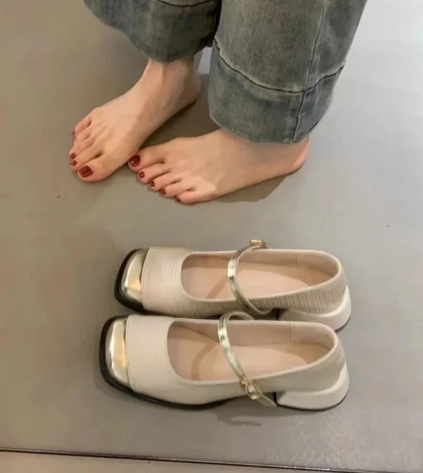 啄木鸟玛丽珍女鞋2025新款爆款小香风单鞋女夏百搭粗跟晚晚风温柔