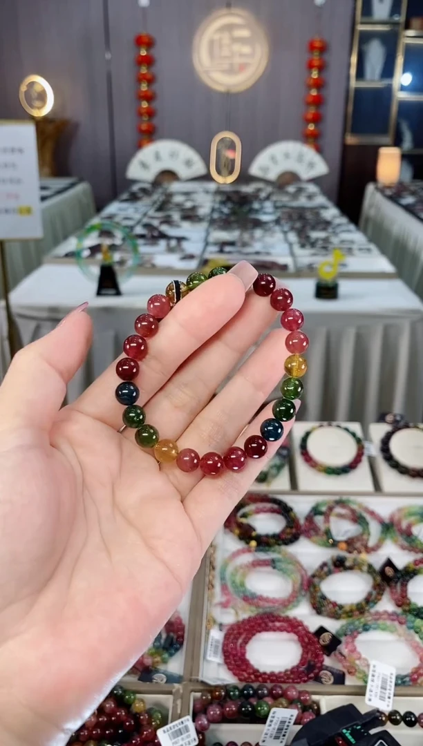 未镶嵌老矿碧玺单圈手串7mm+碧玺hon多样性发货一条