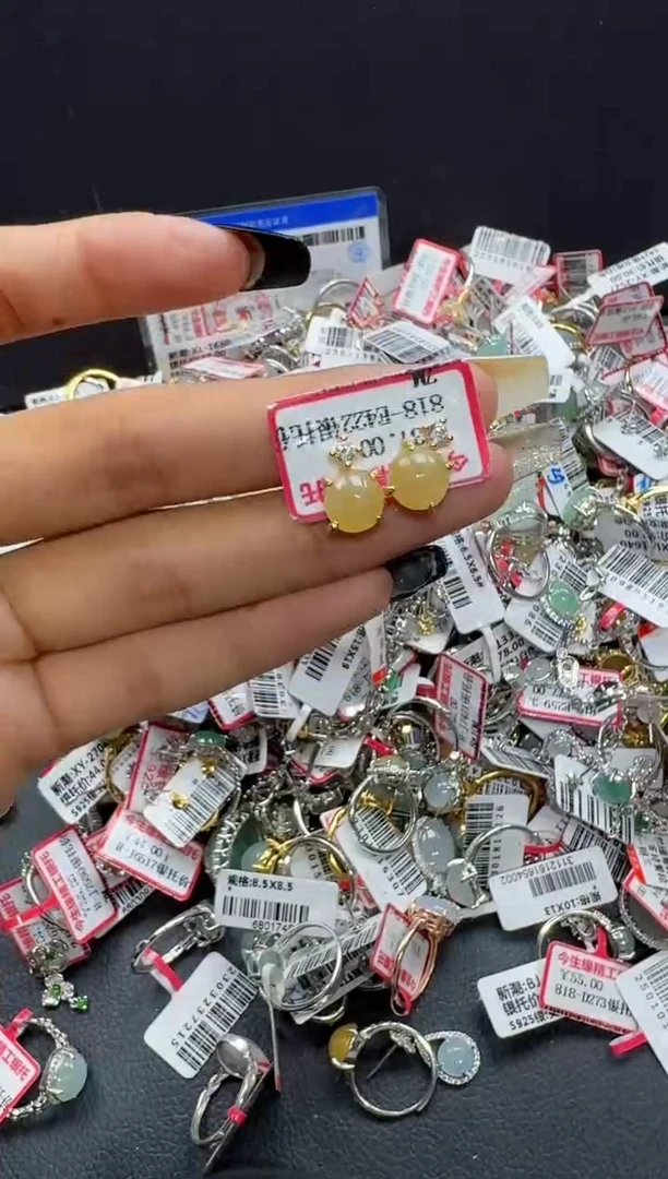 翡翠戒指银S925镶嵌戒指358