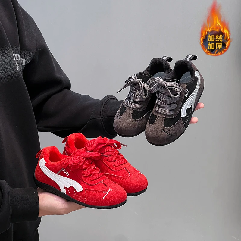 2025年冬季新款儿童时尚休闲运动鞋加绒保暖轻便阿甘鞋 8127M TY