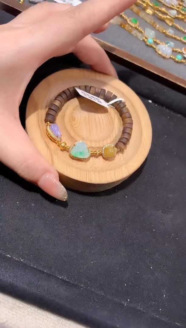 银S925镶嵌手串翡翠手串