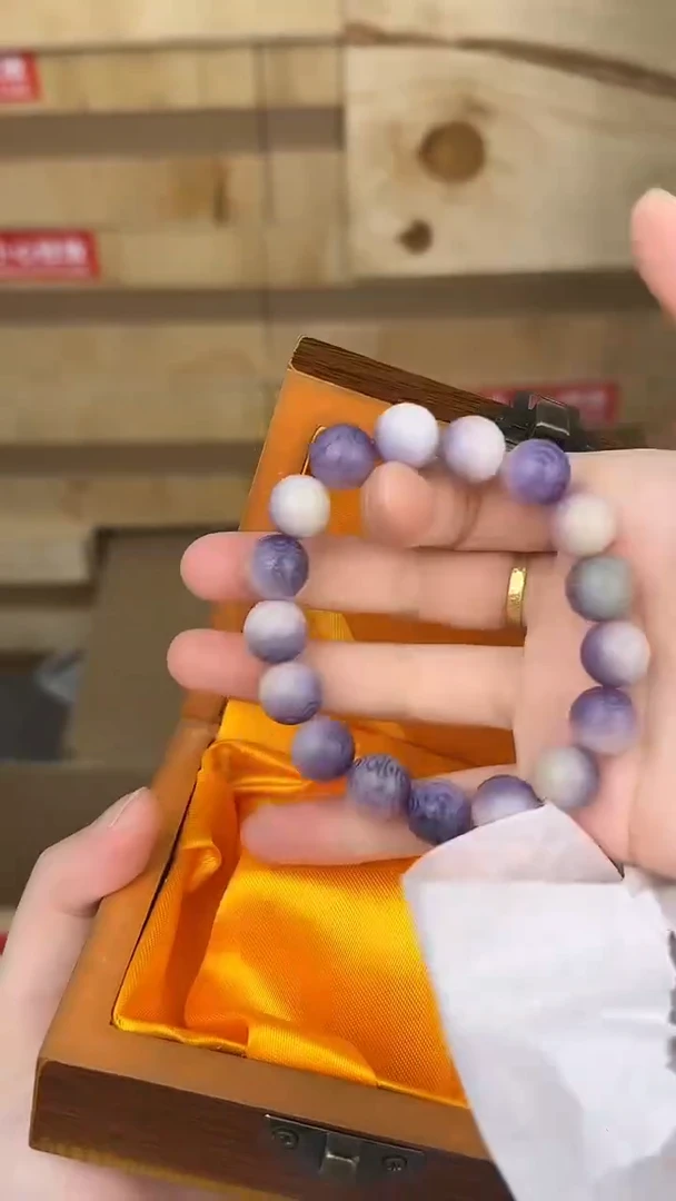 品茗文玩阁紫白菩提单圈手串链接@@ys1005