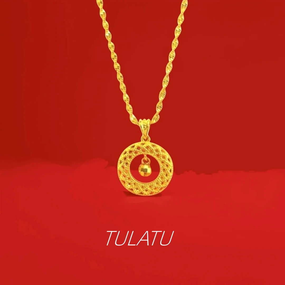 时尚百搭花丝平安扣吊坠女花丝镂空轻奢项链饰品