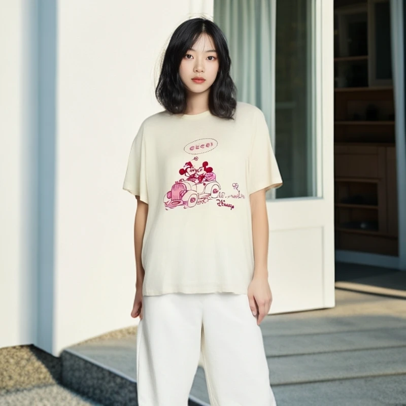 99新 GUCCI/古驰 /T恤/迪士尼联名印花短袖T恤/潮流/L码/0001625