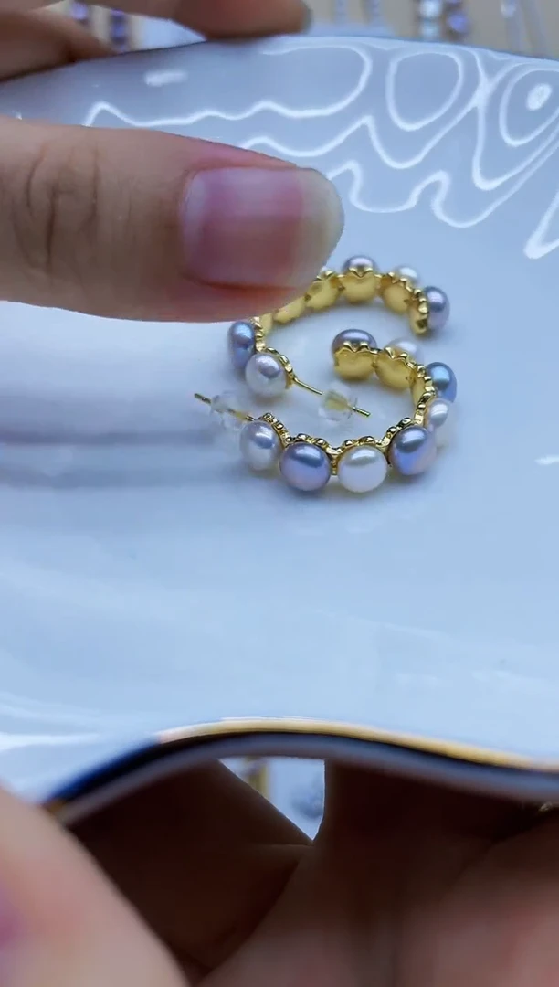 未镶嵌耳饰淡水珍珠耳环多样性发其一