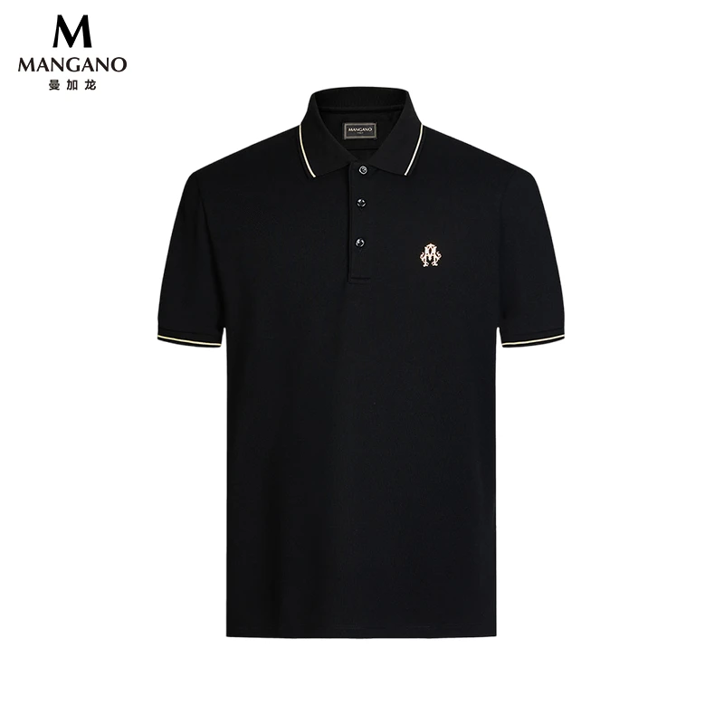 曼加龙25年春夏高端透气短袖男装t恤轻奢高级感男装polo1312