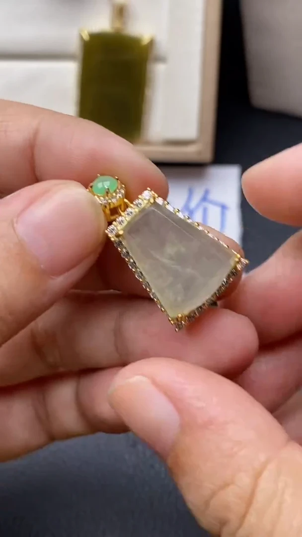 银S925镶嵌戒指翡翠1