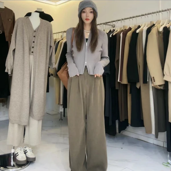 24920新显瘦网红灯蕊绒秋冬宽松休闲裤【常规裤长100加长105】8525