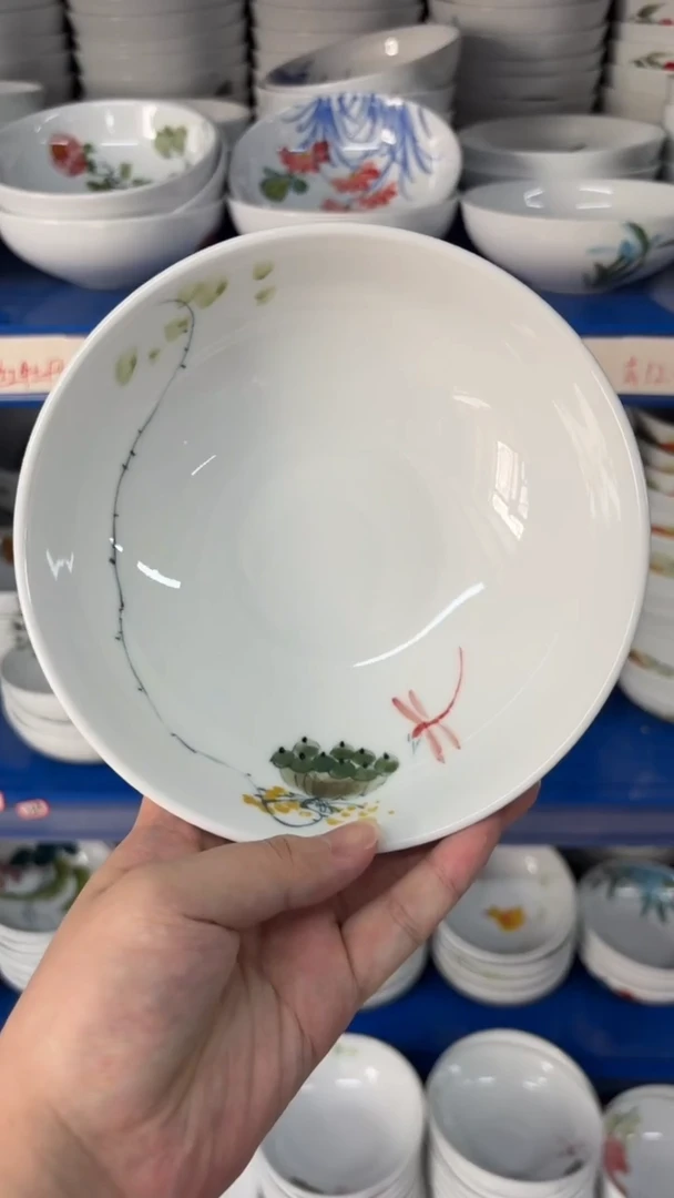 瓷片景德镇高温陶瓷食品级手绘釉中彩-大胖碗