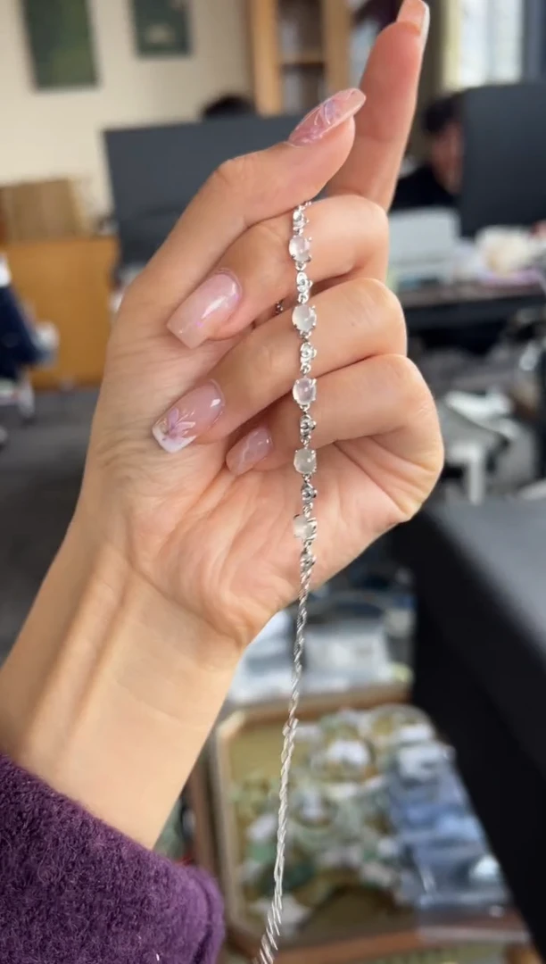 【闪购商品】翡翠手链银S925镶嵌509号买断