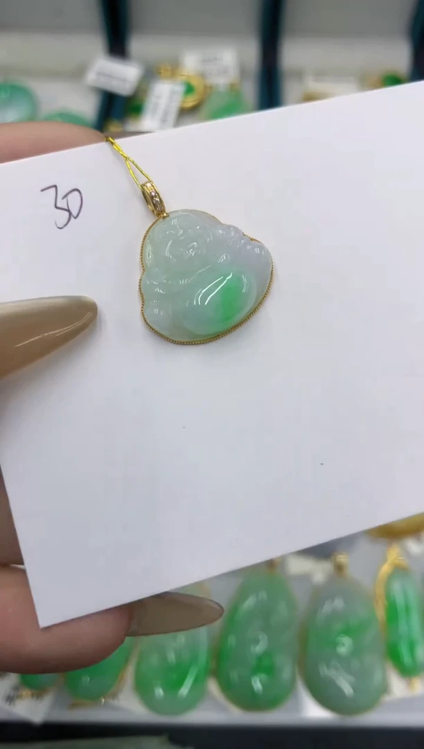 颈饰18K金镶嵌翡翠11111